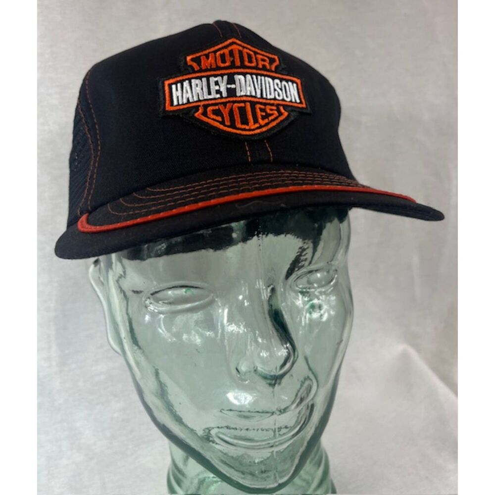Vintage Harley Davidson Snapback Hat Biker USA Motorcycle Adjustable